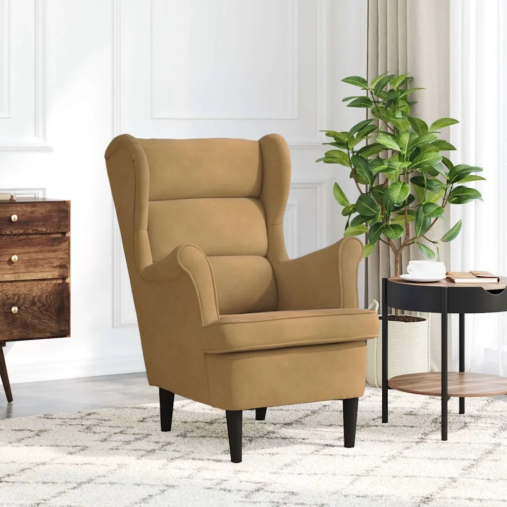 Poltrona-Divano Sedia-Poltroncina Marrone Velluto