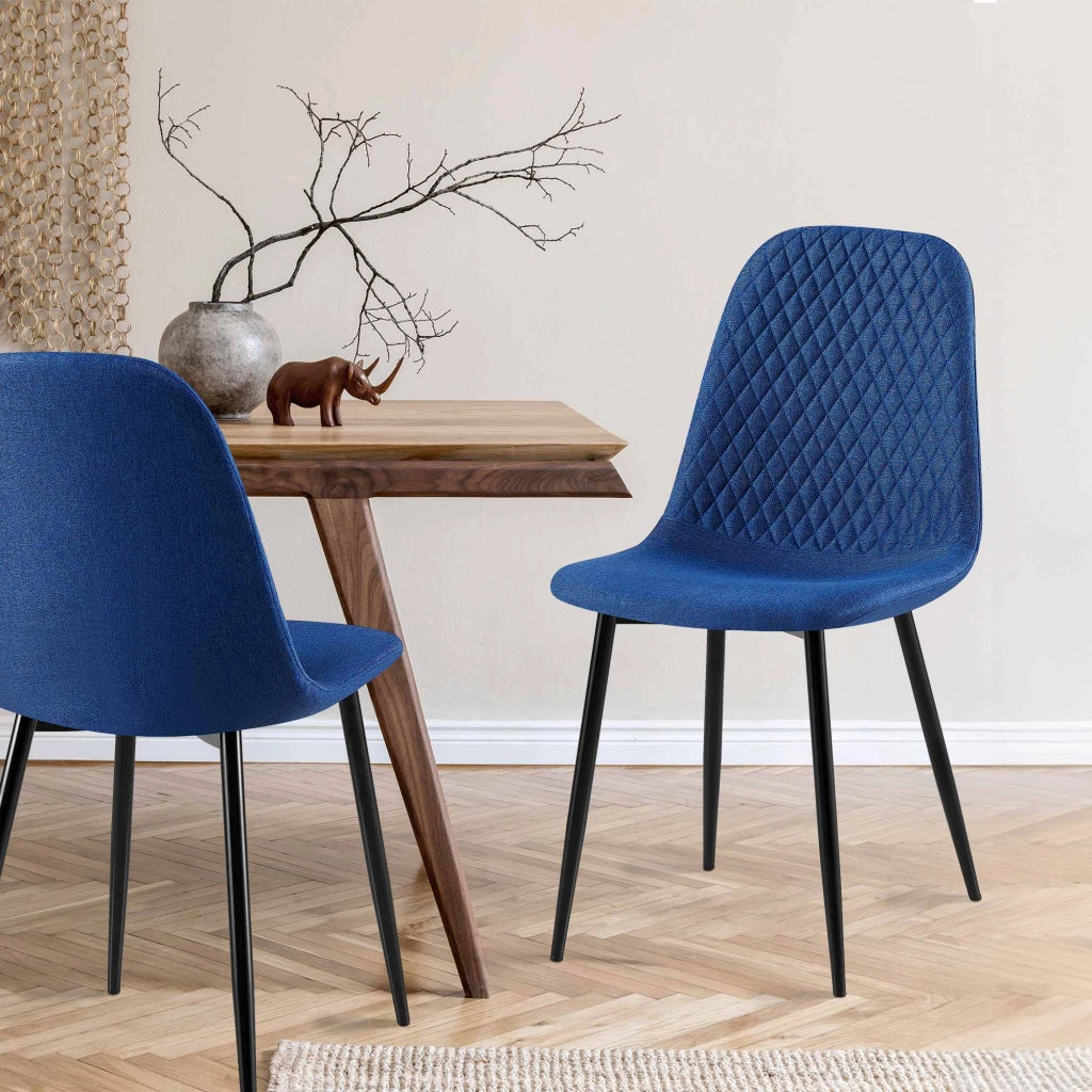 Set di 4 sedie Giverny blu,Tessuto
