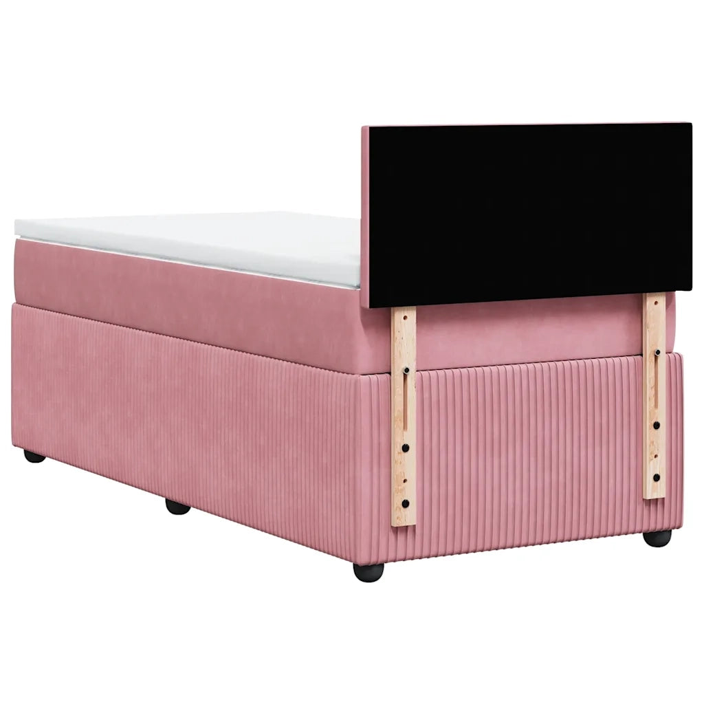 Giroletto a Molle con Materasso Rosa 80x200 cm in Velluto