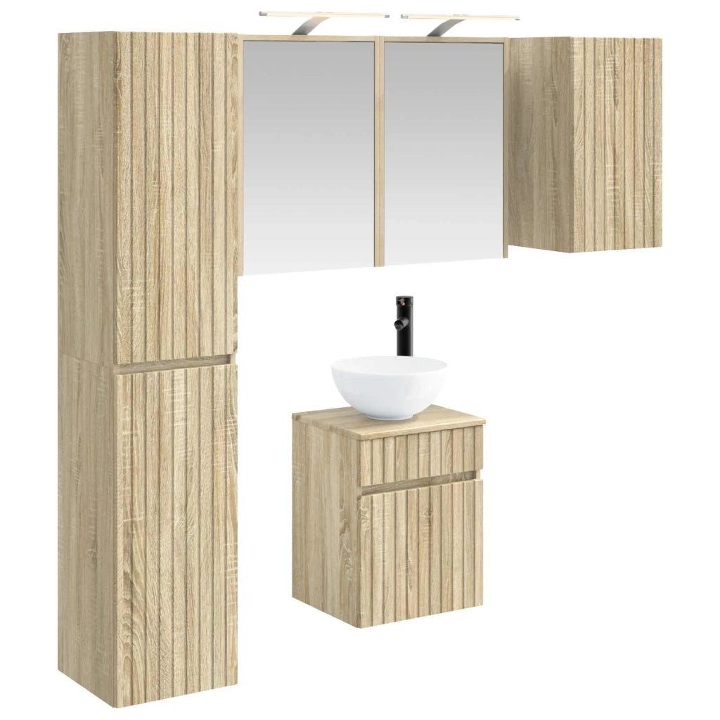 Set di Armadi da Bagno 5 pcs Rovere Sonoma 43 x 16 x 62,5 cm 3407345