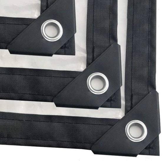 Dekzeile trasparente impermeabile - Dekzeile outdoor con fori di passaggio - Materiale spesso 5 mil - 9x75 ft/3x25 m tarp trasparente