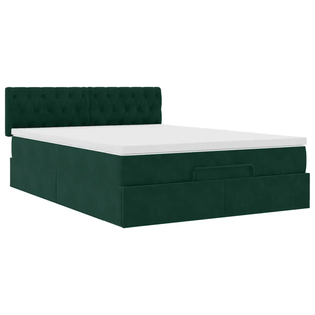 Struttura Letto Pouf con Materasso 140x200 cm in Velluto 3311852