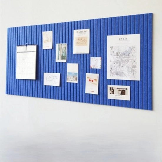 Panno decorativo per parete, grande, 0,9 cm spesso, display per foto con adesivo, panno per foto per casa, scuola, ufficio, 60 x 40 cm, blu scuro