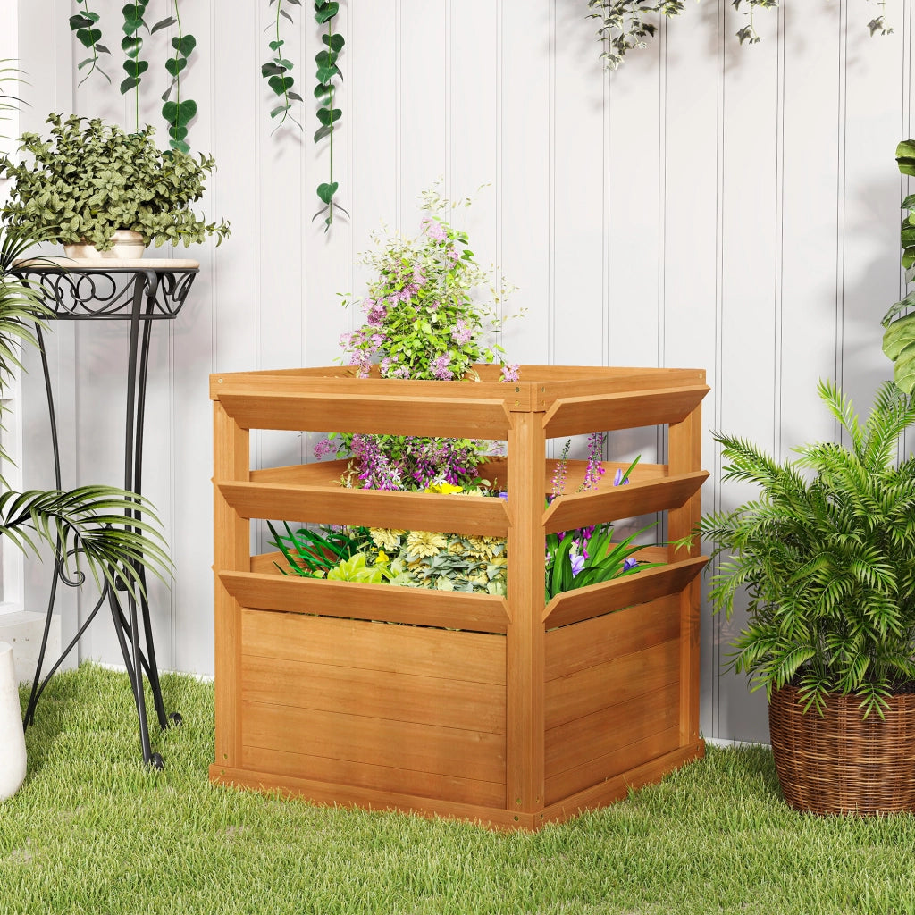 Letto da giardino in legno con contenitore ¨C Zephmum ¨C 65x65x73 cm marrone chiaro