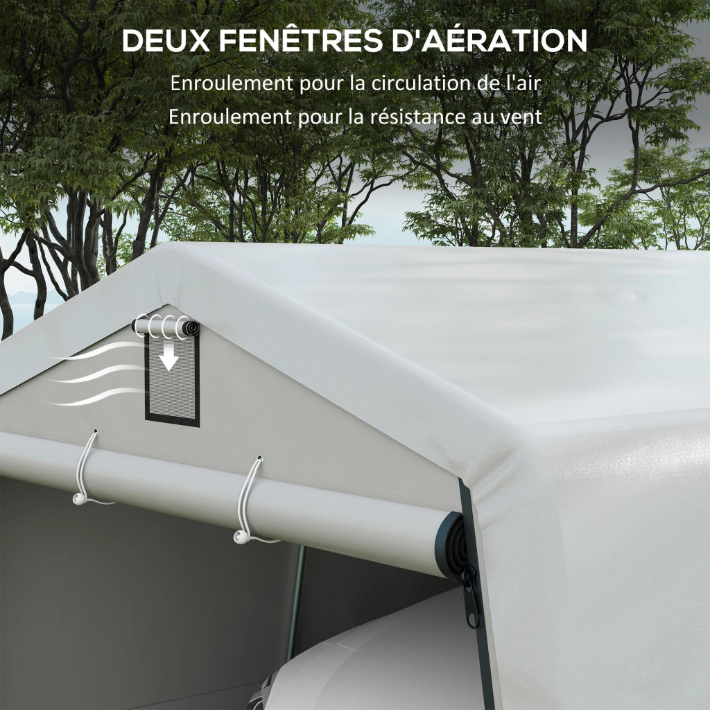 Tenda Garage Carport ¨C zephmum ¨C Grigio 620x330x240 cm Acciaio Galvanizzato PE 150 g/m2
