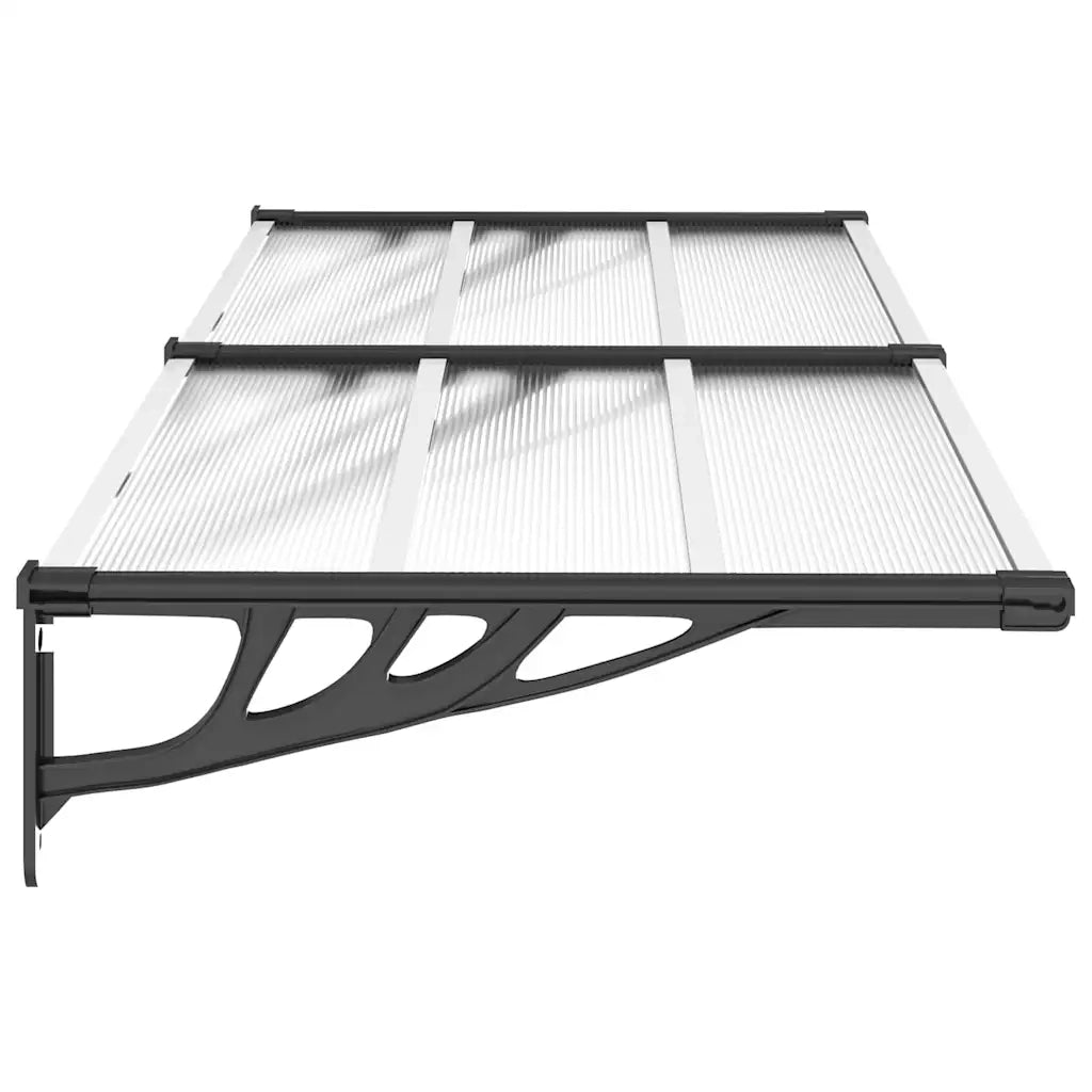 Tettoia per Porta Nero e Trasparente 199x90 cm in Policarbonato cod mxl 42388