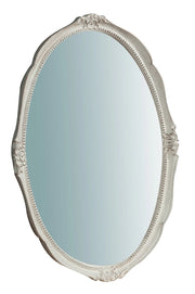 Biscottini Specchiera da parete verticale/orizzontale in legno finitura bianca anticata L43xPR3,5xH61 cm Made in Italy