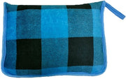 Decongelante deken per viaggio, con clip per zaino e cinturino per valigia, piumino compatto, adatto a ogni viaggio, 100*150cm, Blu a quadri