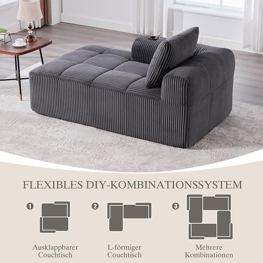 Poltrona reclinabile in velluto - Xylo - Tasca laterale portabicchieri