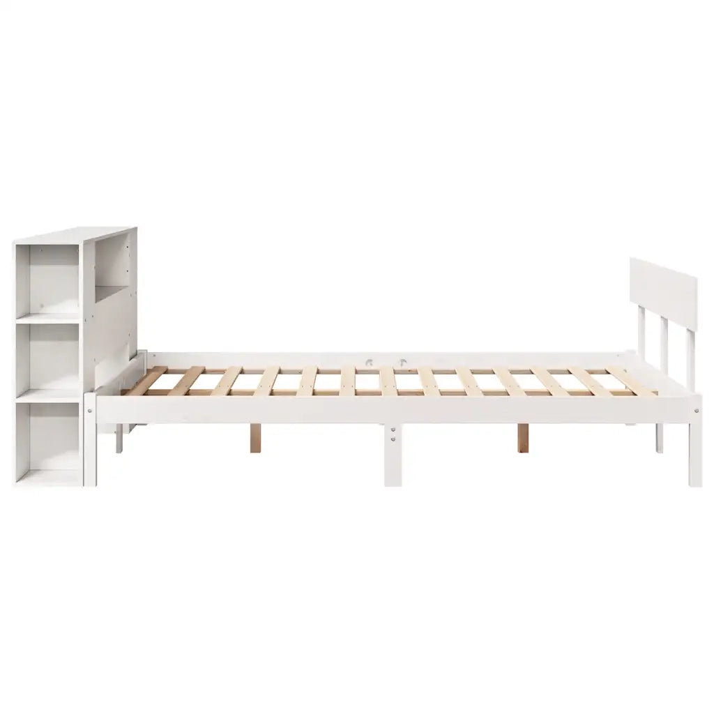 Letto Libreria senza Materasso Bianco 140x200 cm Legno di Pino