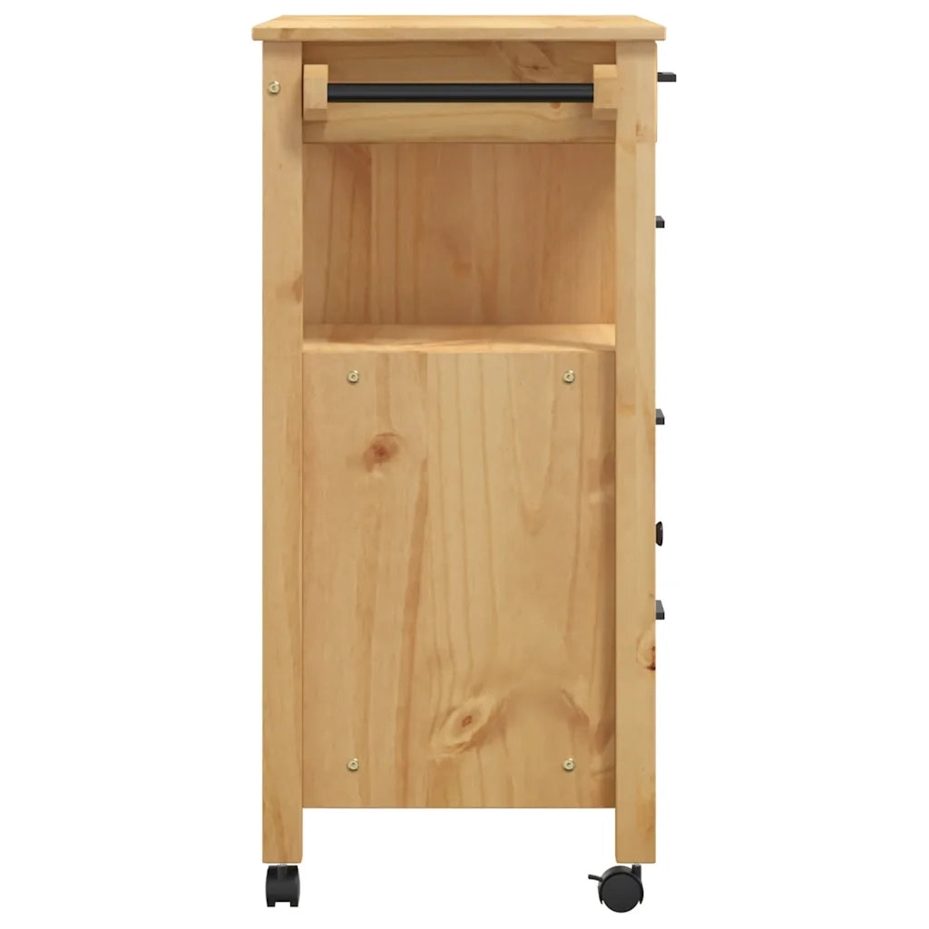Carrello da Cucina-Scaffale per Cucina MONZA 84x40x88,5 cm in Legno Massello di Pino 595666