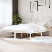 Giroletto-Struttura Letto Bianco in Legno Massello di Pino 160x200 cm 214274