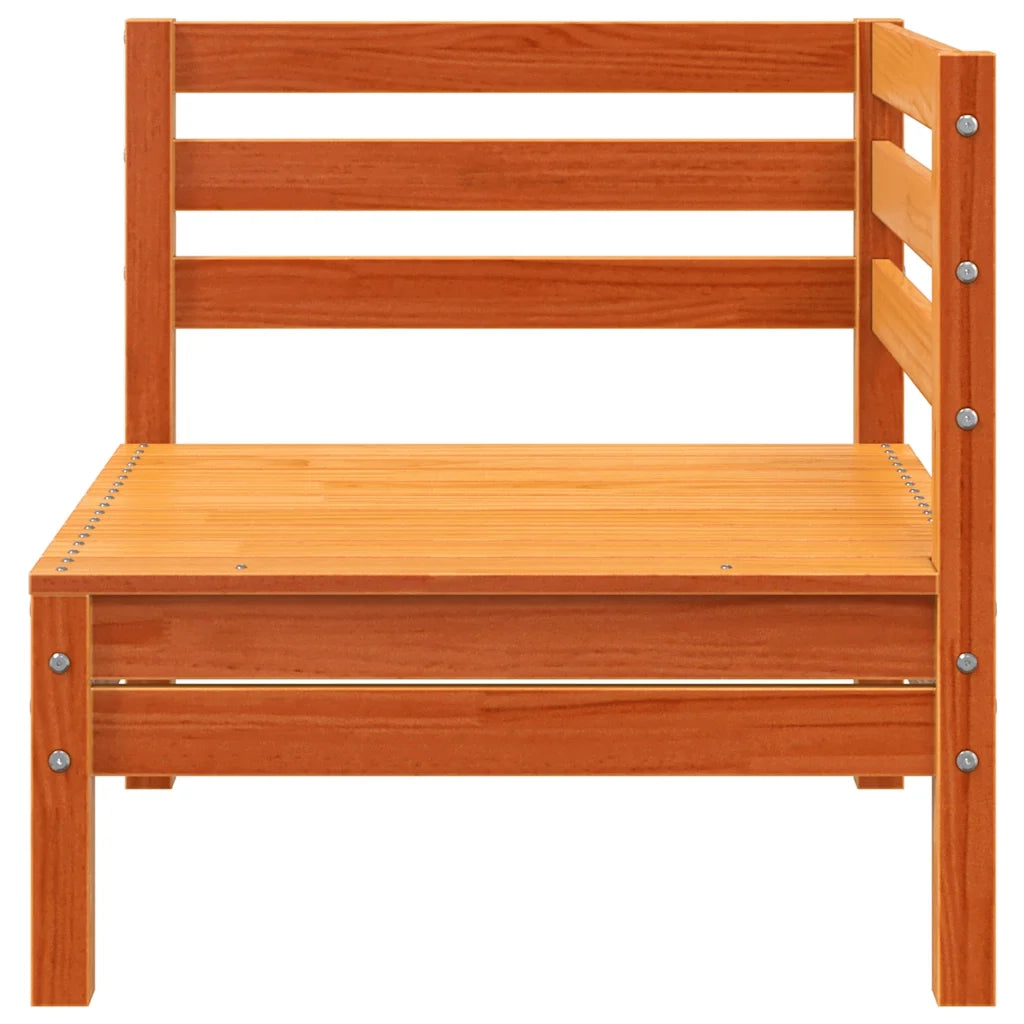 Divano da esterno-Divano da Giardino a 3 Posti Marrone Cera Legno Massello Pino 573421