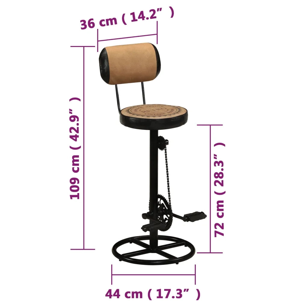 Sgabelli da Bar 2 pz con Stampa Marrone e Nero Pelle di Capra cod mxl 55985