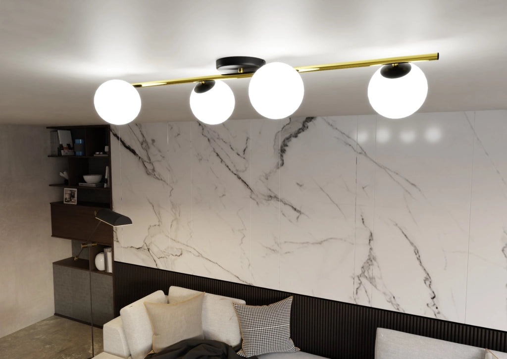 Plafoniera Emibig Splendi 4xE14 in metallo ottone/bianco