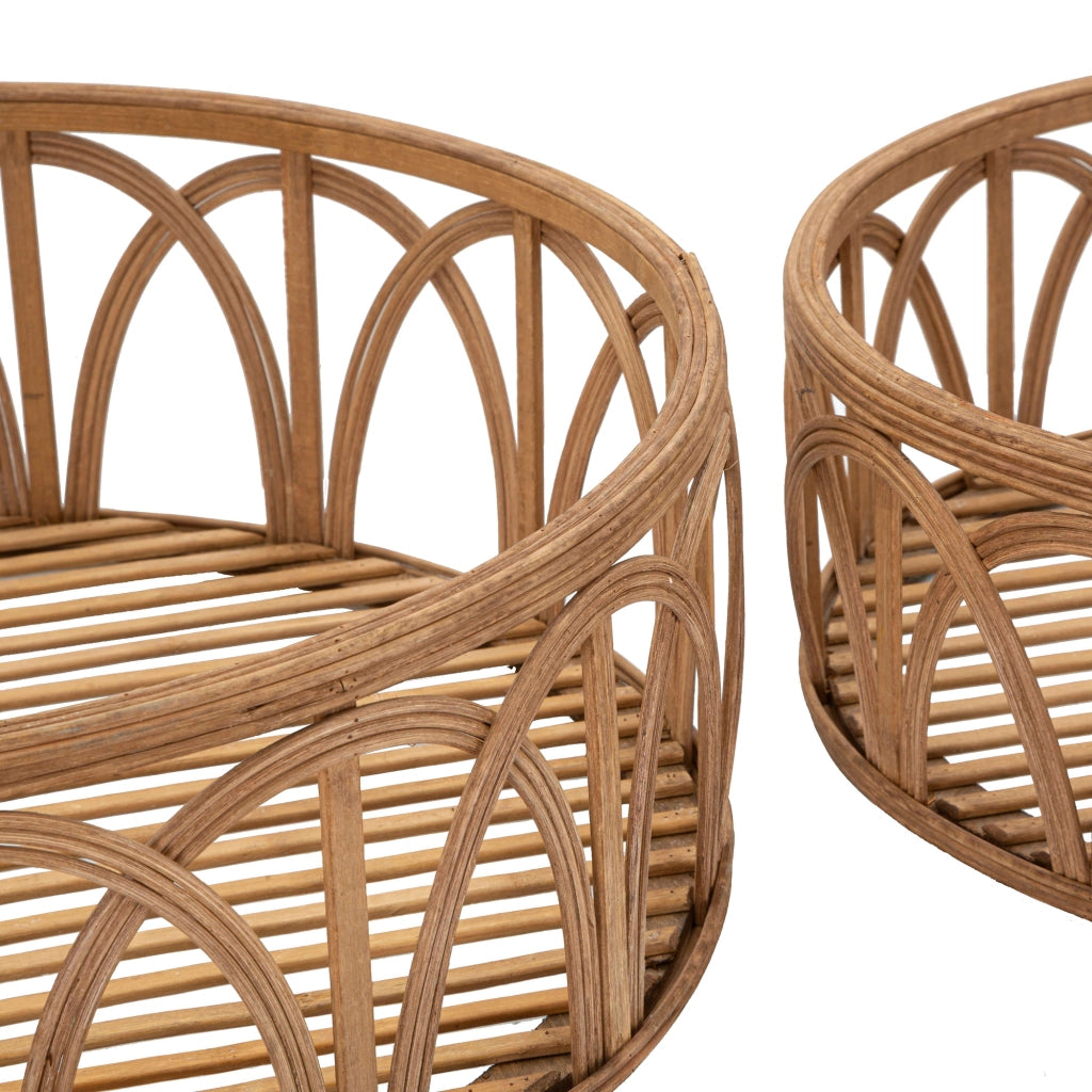 Famorite, Svuotatasche set da 3 in Rattan, Marrone