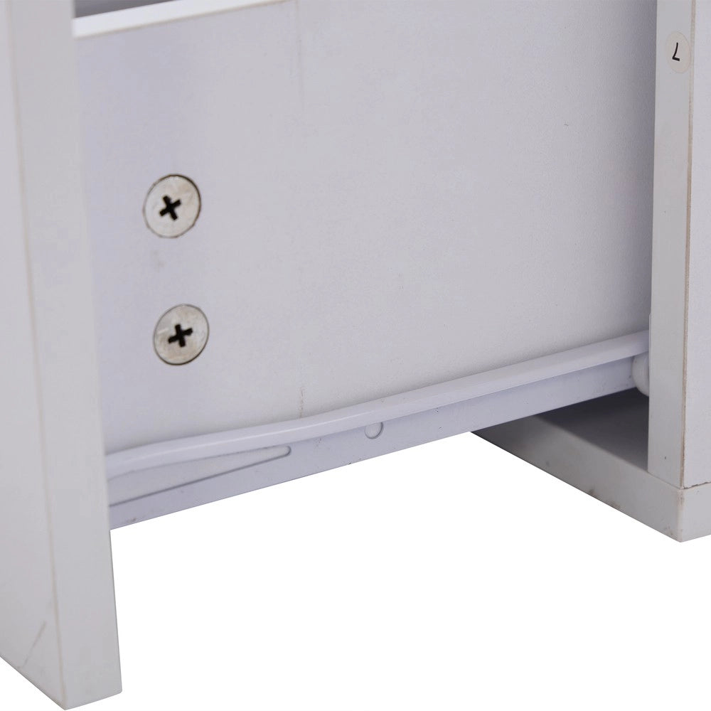 Tavolino da Caff¨¨ con LED e 4 Cassetti ¨C MINIMAL ¨C Bianco Lucido 90x55x41