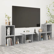 Set Mobili TV 6 pz Grigio Cemento in Truciolato