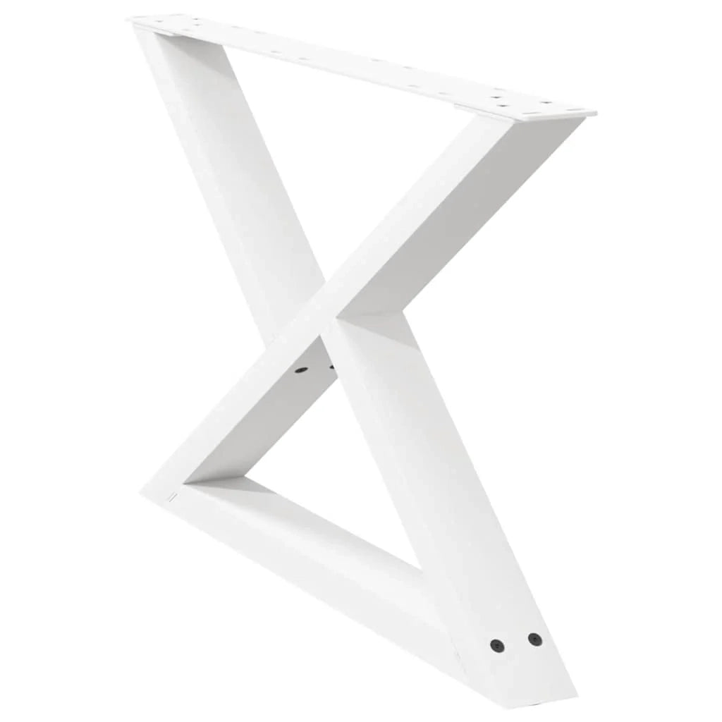 Set di 2 eleganti gambe per tavolino moderno 70 x 42-43,3 cm in acciaio bianco 02_0056999