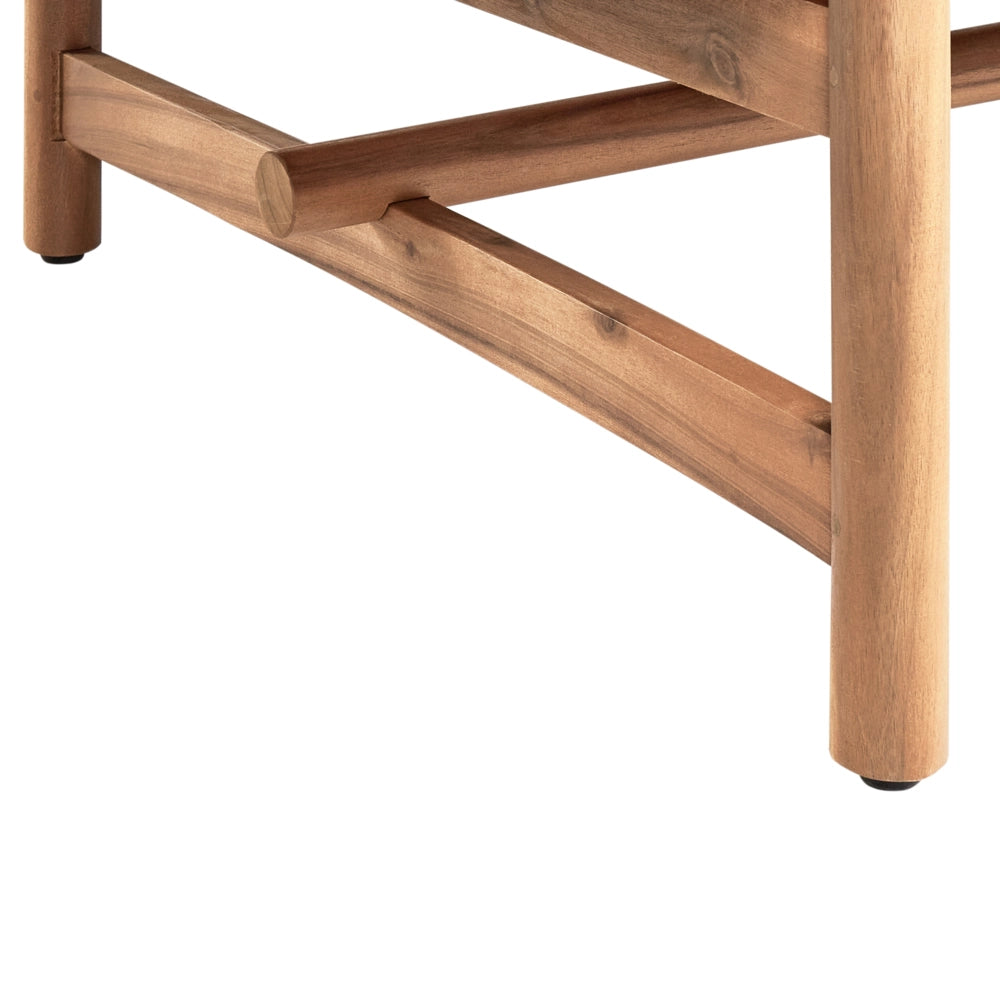 Tavolino da giardino in legno di acacia chiaro 145 x 79 cm Design rustico per esterni Patio Balcone