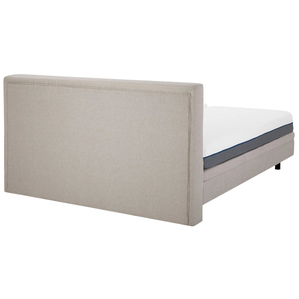Letto Tessuto Beige Chiaro Elettrico Regolabile con Telecomando 180 x 200 cm