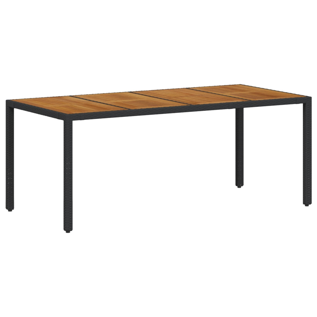 Set da Pranzo da Giardino 9 Pezzi in Polyrattan Nero