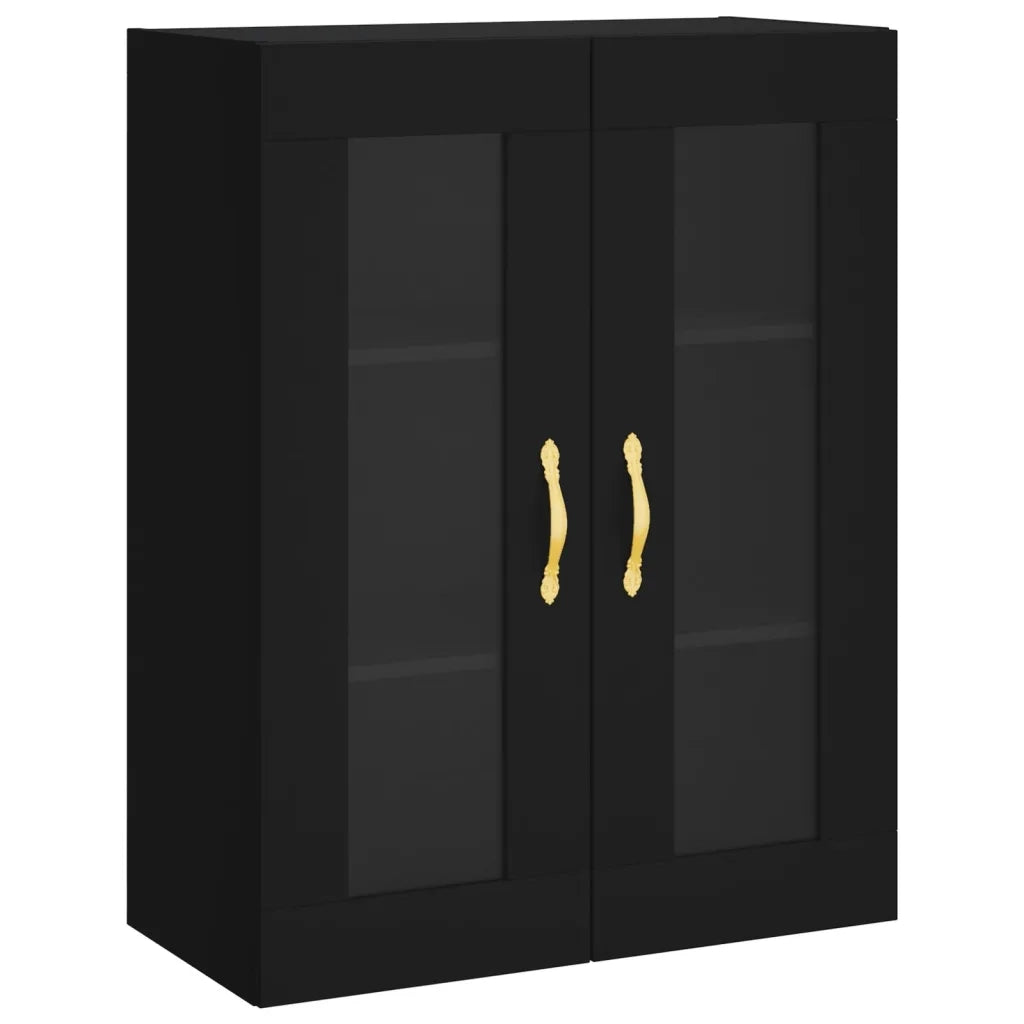 Armadietti a Parete 2 pz Neri in Legno Multistrato 3197922