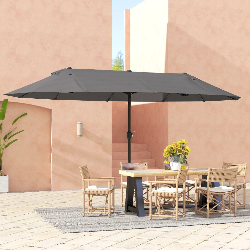 Ombrellone da giardino doppio ¨C zephmum ¨C grigio 460x270x240 cm