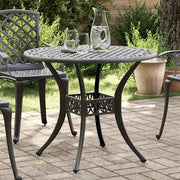 Tavolo da Giardino Nero Ã˜90x75 cm in Alluminio Pressofuso