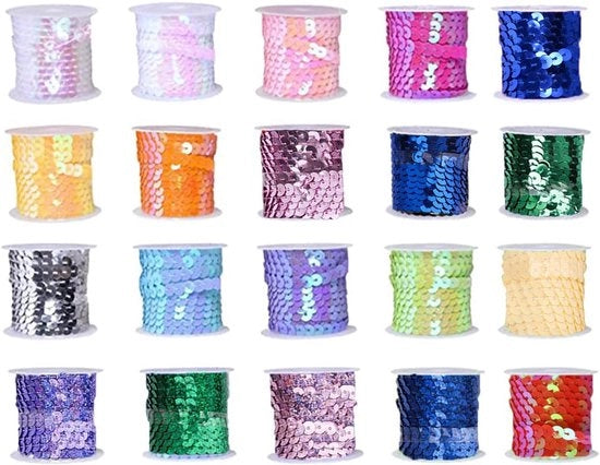 Decorazione con Sequins Lint per Artigianato DIY e Decorazione (6mm x 5 yard, 20 pezzi)
