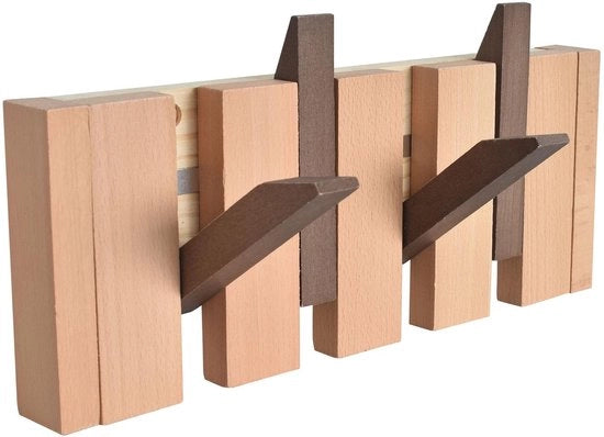 Capocassa in Legno Stile Rustico - Capocassa con 4 Ganci - Appoggio Cappotti Flessibile - Capocassa per Abiti da Appendere - Capocassa per Cappelli - Design Spaziale Risparmiatore di Spazio