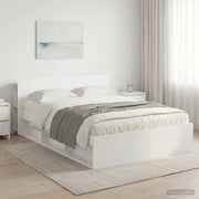 Telaio del letto con storage con testiera Bianco 160 x 200 cm