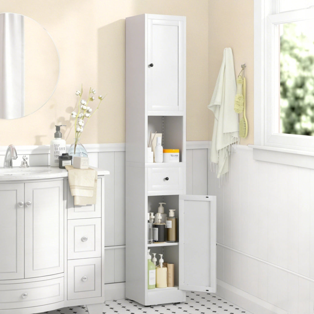 Armadio alto in metallo bianco 180,34 cm con 5 livelli