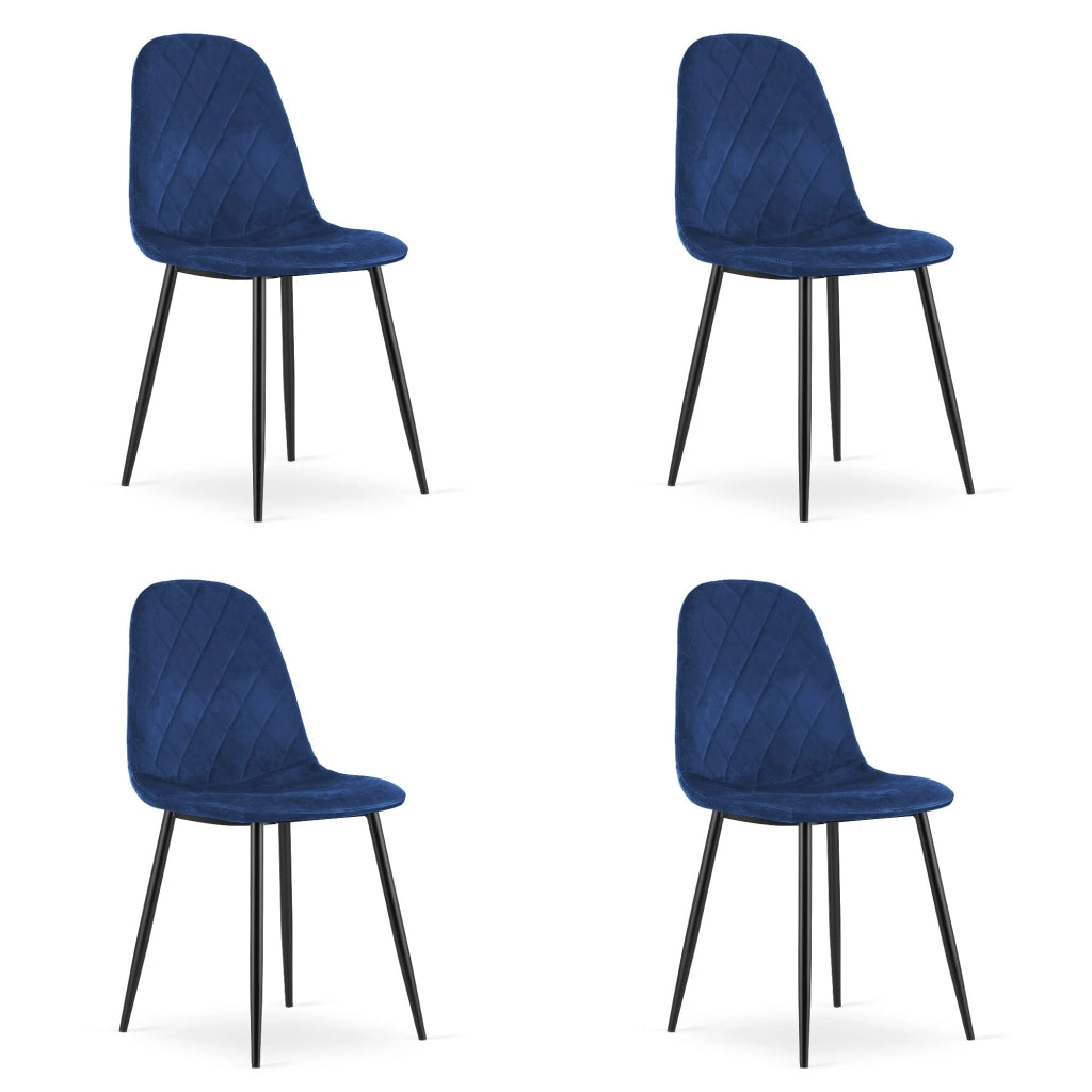 Valora DAPI CHAIR Navy Blue Velvet Design moderno x4