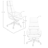 Sedia girevole da ufficio in similpelle nera