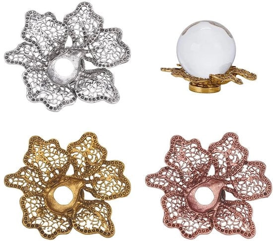 Sostegno elegante in stile loto - Piattaforma per cristalli - Supporto metallico - Per pietre preziose/fiori - Decorazione - Assistenza rapida - Piattaforma per fiori