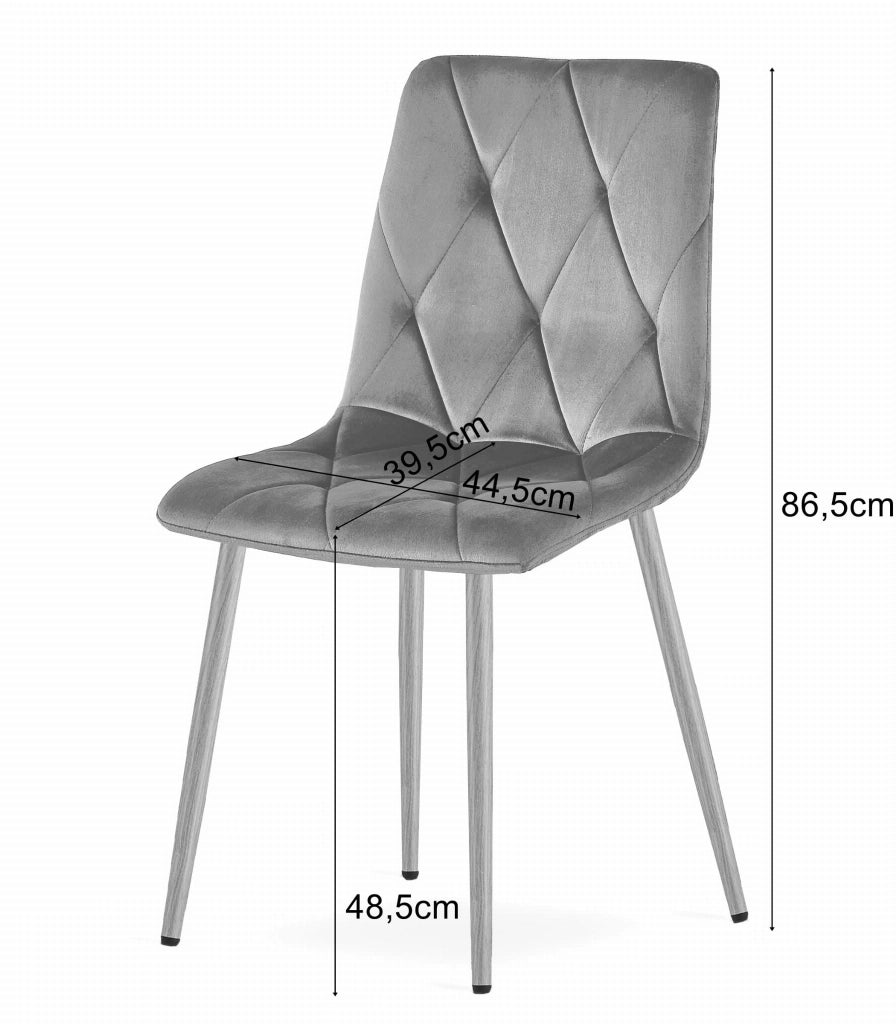 Set da tavolo VALORA NP con 4 sedie TYRA grigie - Rovere Sonoma 120x80