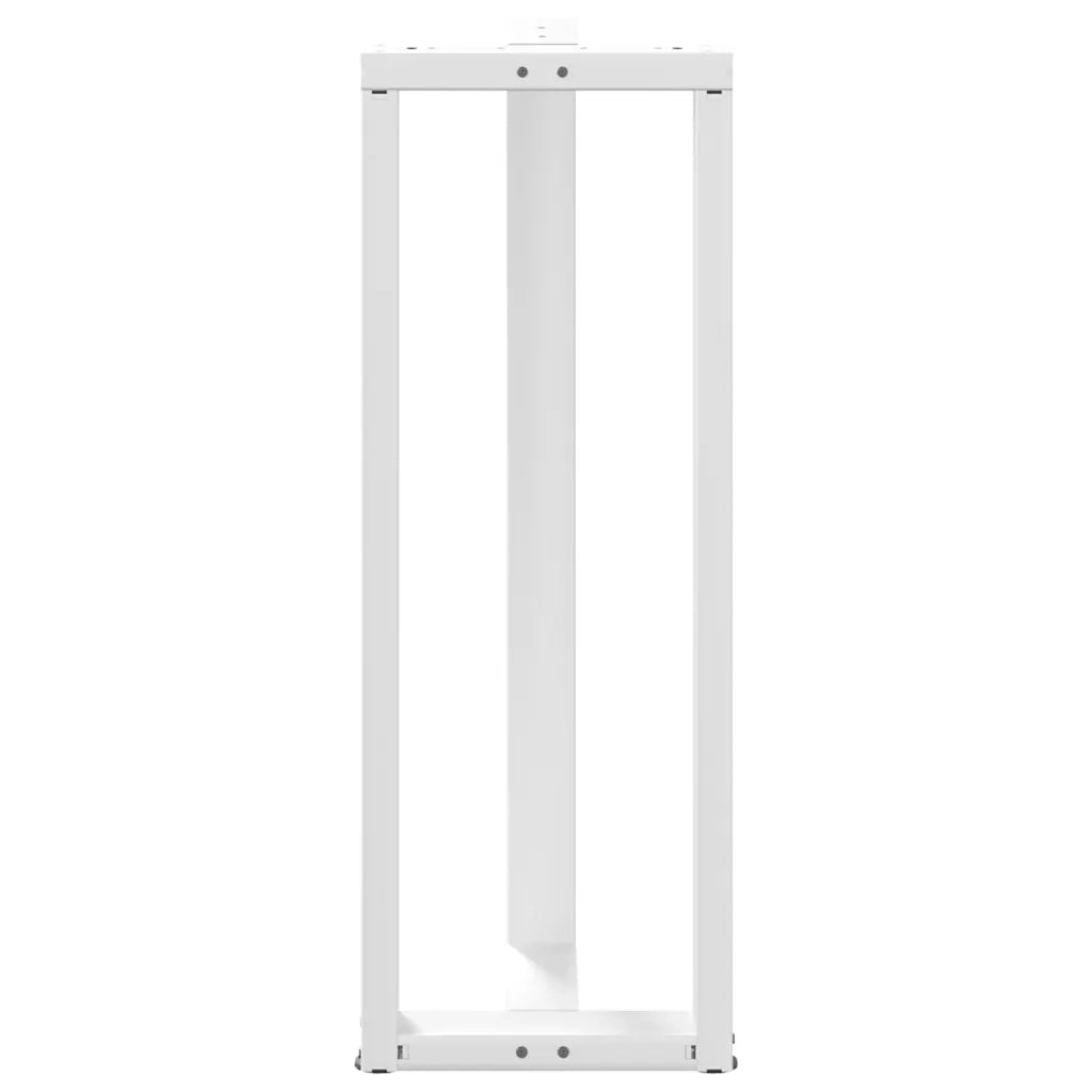 vidaXL Gambe per tavolo da bar a forma di T 2 pz bianche 50x35x(110-111) cm in acciaio