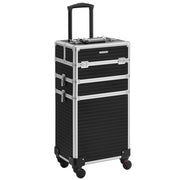 Valigetta per il trucco professionale 35,7 x 27 x 72,5 cm per la cura delle unghie manicure trucco e acconciatura con 4 ruote girevoli per viaggi e lavoro nera 12_0007840