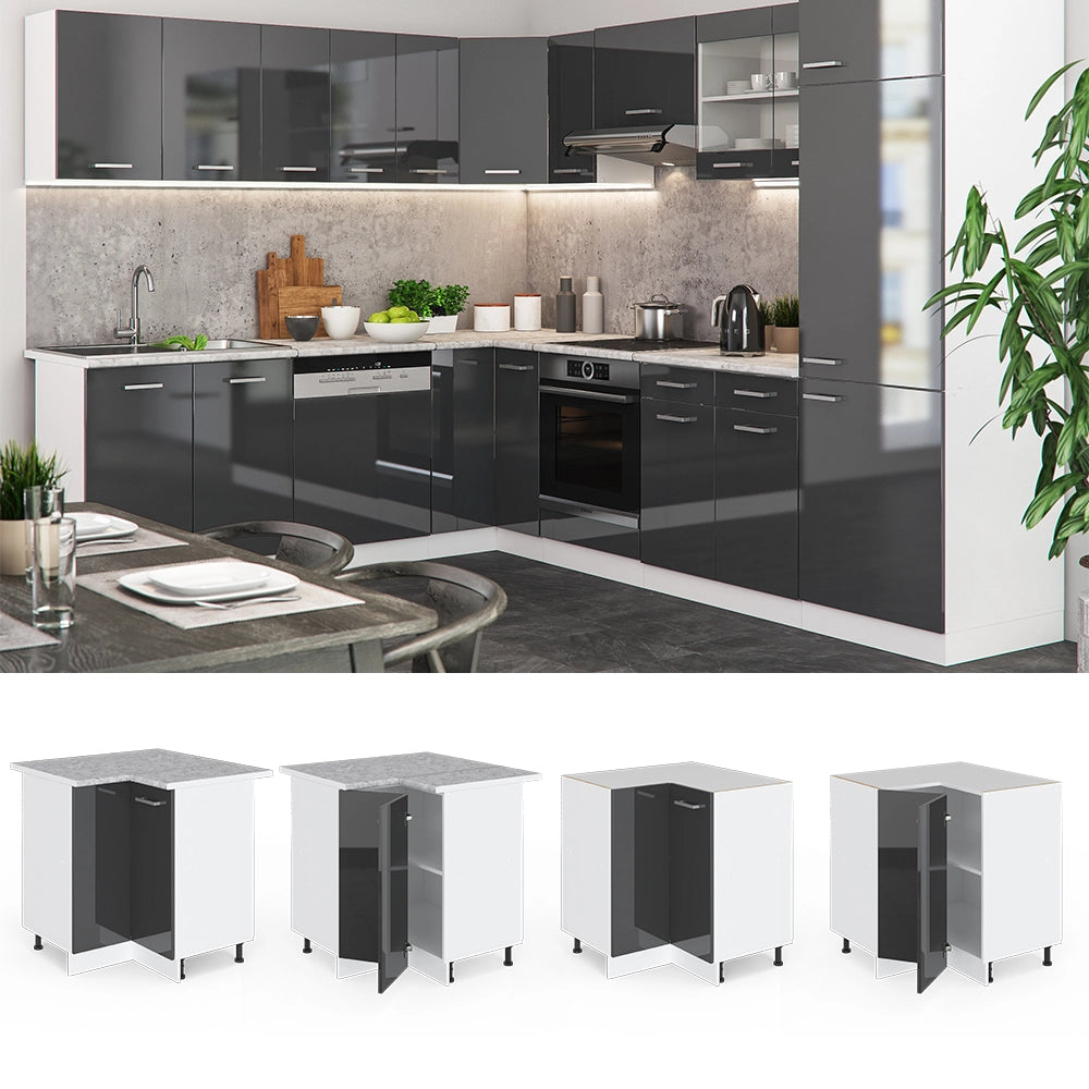 Vicco Mobile ad angolo cucina Antracite lucido 75.6 cm , PL Antracite