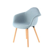 Set di 2 sedie da pranzo Winston in tessuto blu con gambe in faggio