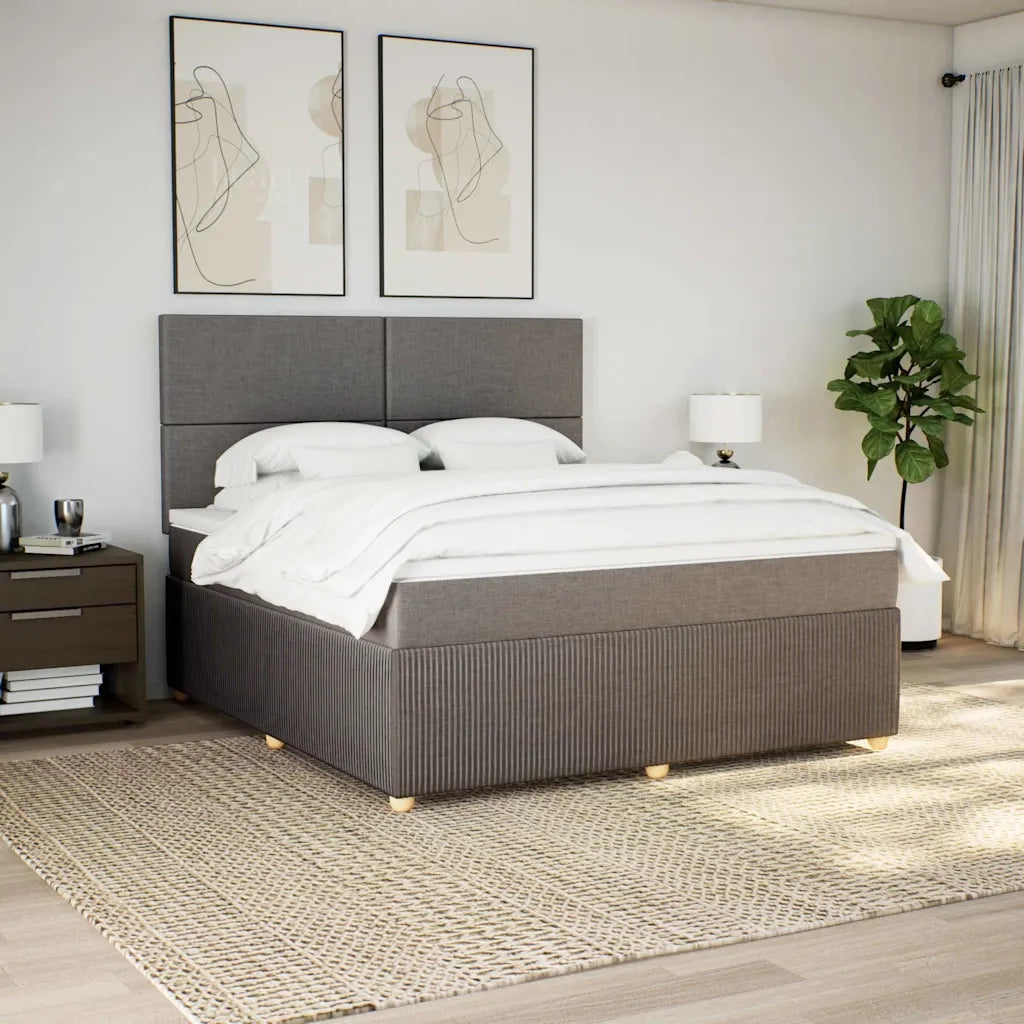 Giroletto a Molle con Materasso Tortora 180x200 cm in Tessuto
