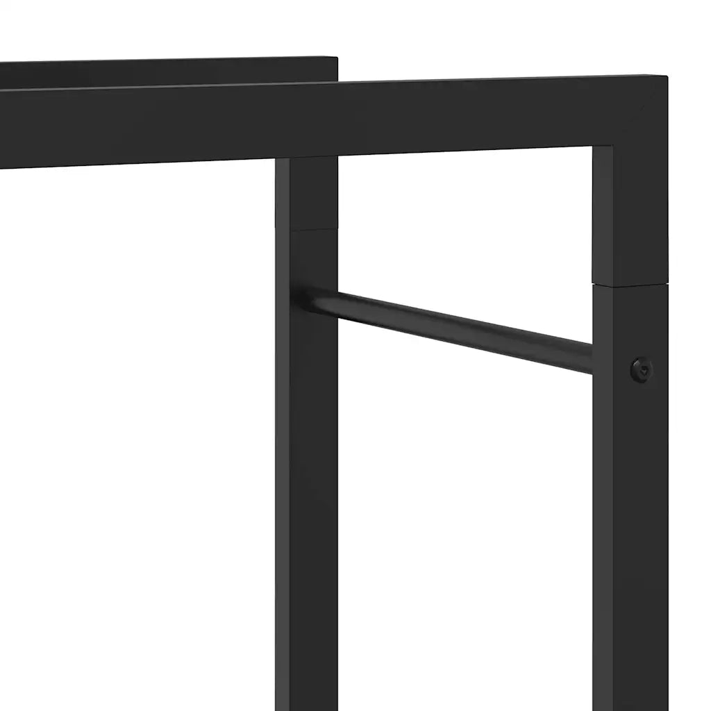 Portalegna Nero Opaco 80x28x222 cm Acciaio CFW7716150