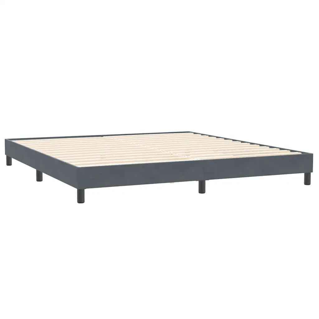 Giroletto a Molle con Materasso Grigio Scuro 180x220 cm Velluto 3317998