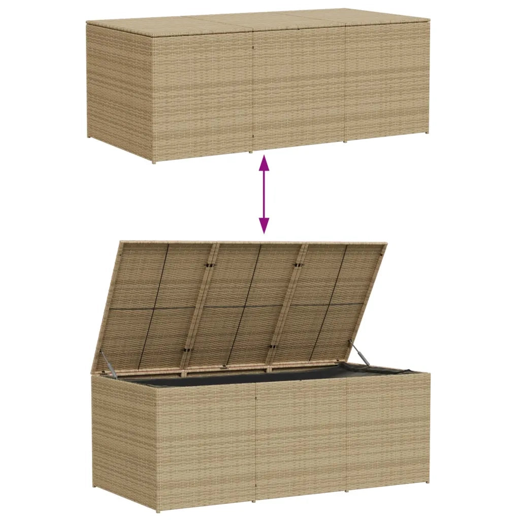 Contenitore da Giardino Beige Misto 984L in Polyrattan 365335