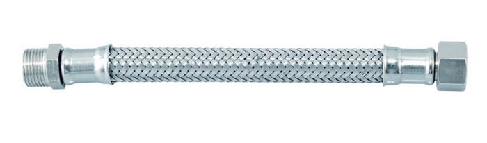 Flessibile Tubo Telato Normale Cm 30 40 50 60 3/8 1/2 Idraulica Bagno Set 5 Pezzi - Idrobric