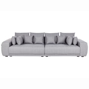 Divano con 8 cuscini grigio con rivestimento in tessuto 4 posti cuscino schienale