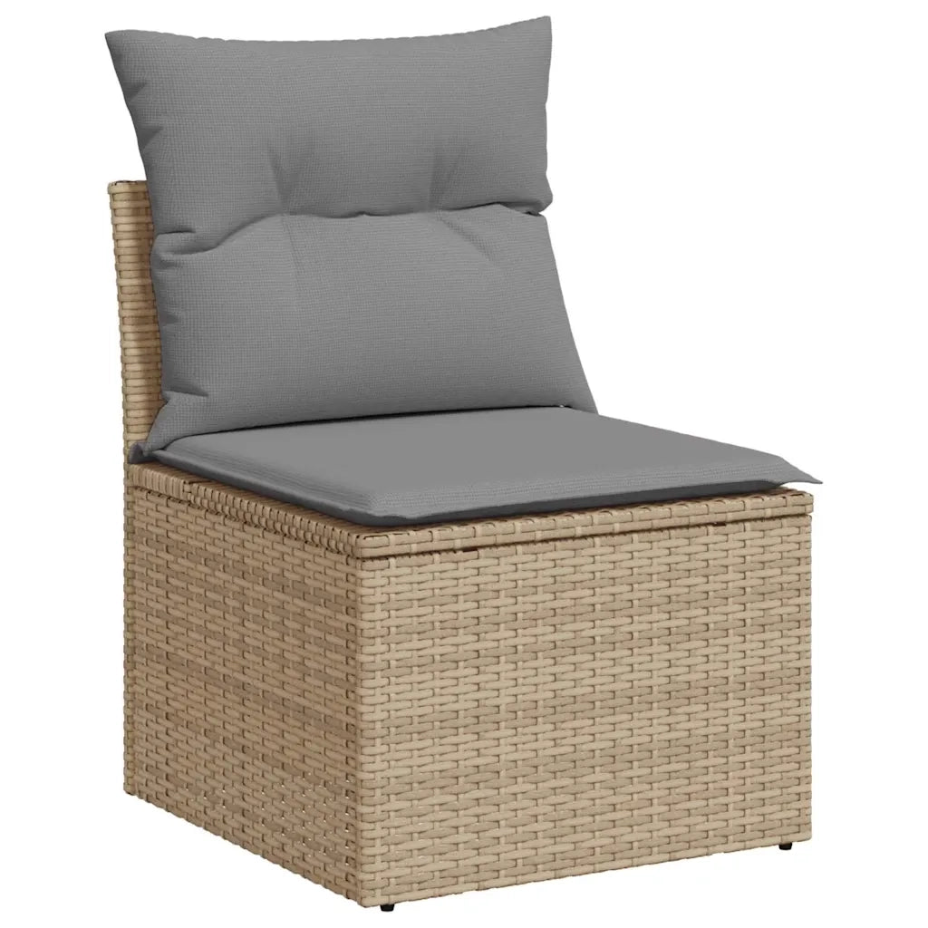 Set Divani da Giardino 7 pz con Cuscini Beige in Polyrattan 3326350