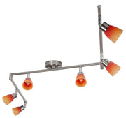 Lampadario Candellux Drops 6xG9 metallo satina/arancio 96-07417