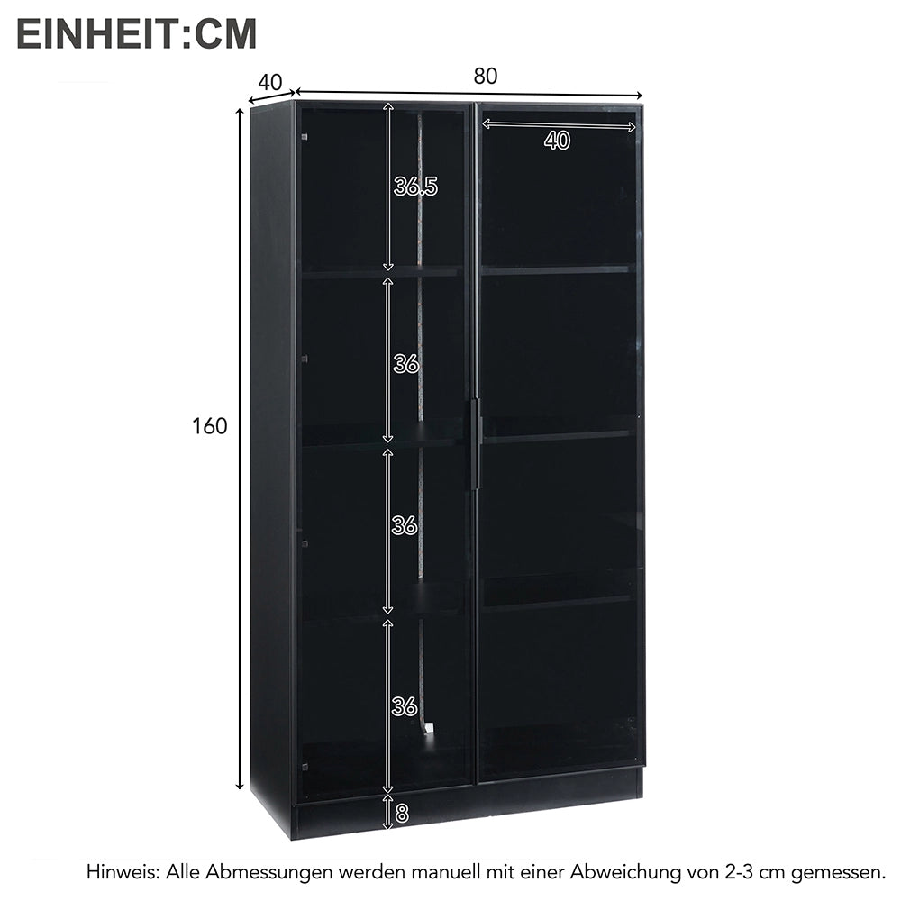 Vetrina - Xylo - LED/app 4 porte scaffali scorrevoli